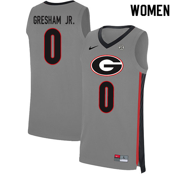 2020 Women #0 Donnell Gresham Jr. Georgia Bulldogs College Basketball Jerseys Sale-Gray